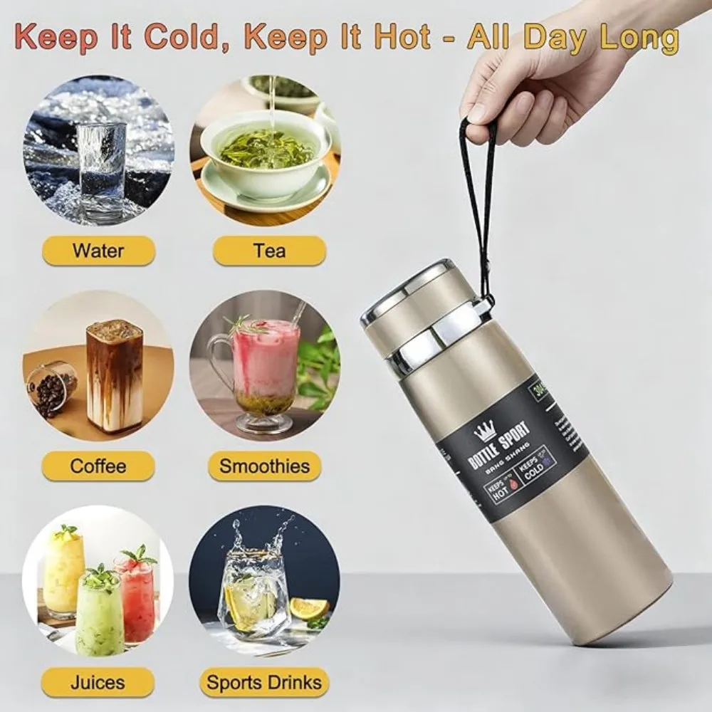 800ml/1000ml 316 Stainless Steel Thermos Cup Sports Home Travel Kettle Portable Sling Kettle Large Capacity Outdoor