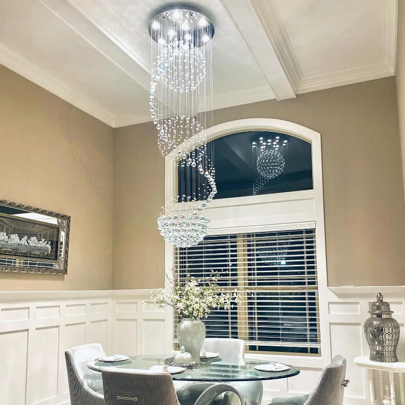 Modern Spectacular Spiral Spherical Raindrop Chandelier 4