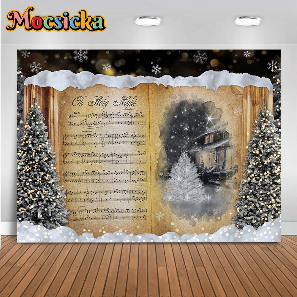 

Merry Christmas Party Winter Backdrop Booth Fairy Book Holiday Symphony Frozen Wonderland Decor Xmas Tree Background Kids Studio