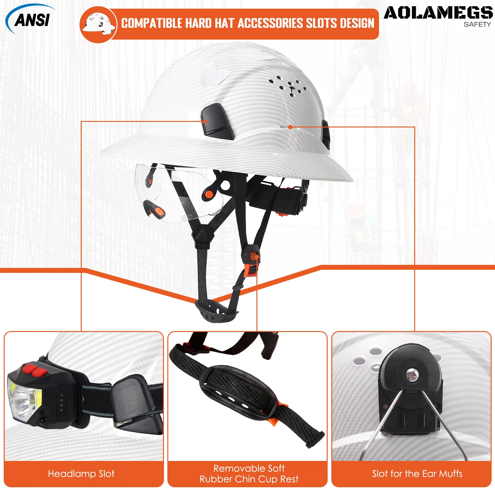 askimページ Safety Helmet with Goggles Construction CE Full Brim Hard