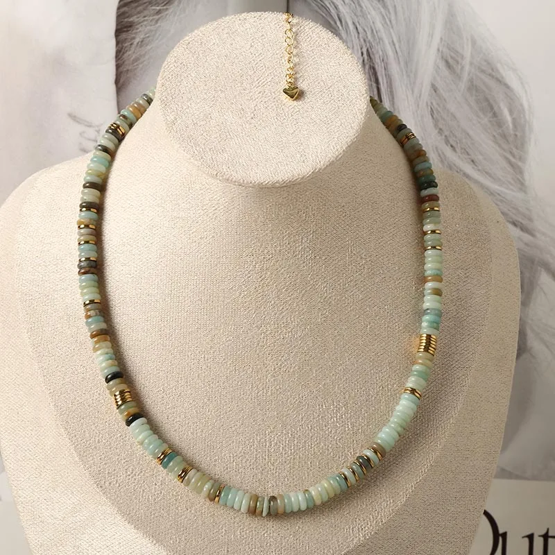 Mode beliebte High-End farbige Naturstein Achat Halskette mit originalen Nischen-Design, Perlen Retro-Stil Schlüsselbein Kette – Detail 9