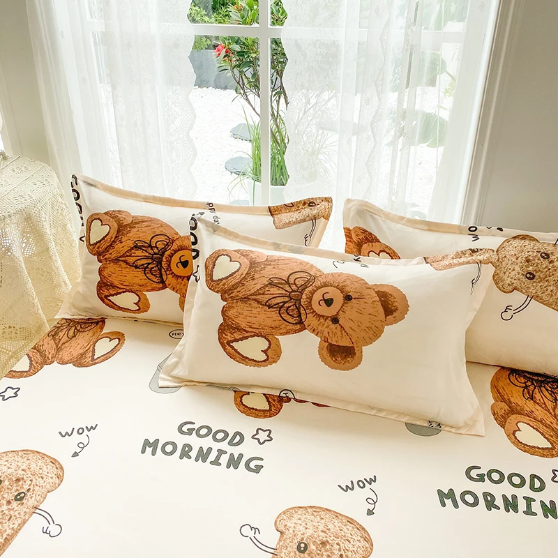 Description Picture 4 of itemNew Product1pc 100%Polyester Printed Fitted Sheet Mattress set Cover Four Corners With Elastic Band Bed Sheet(no pillowcases)