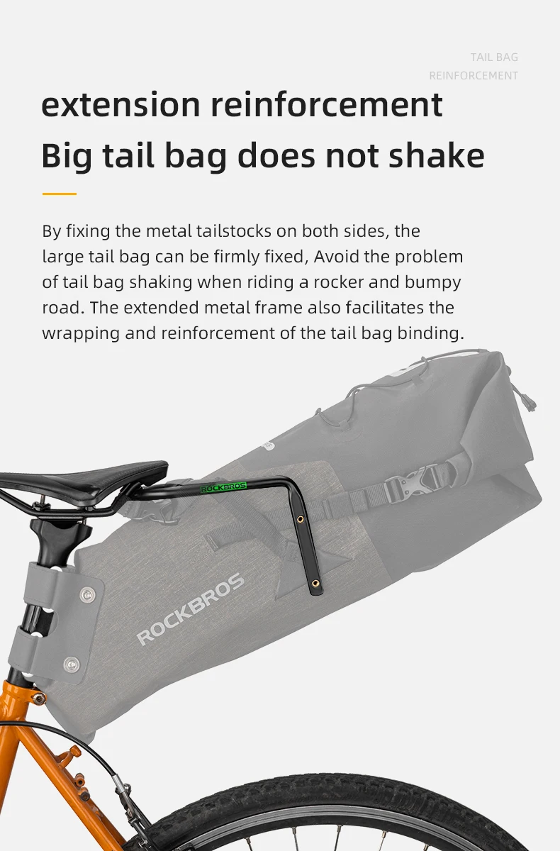 ROCKBROS Bicycle Seat Extender Aluminum Alloy Bike Tail Bag Stabilizer