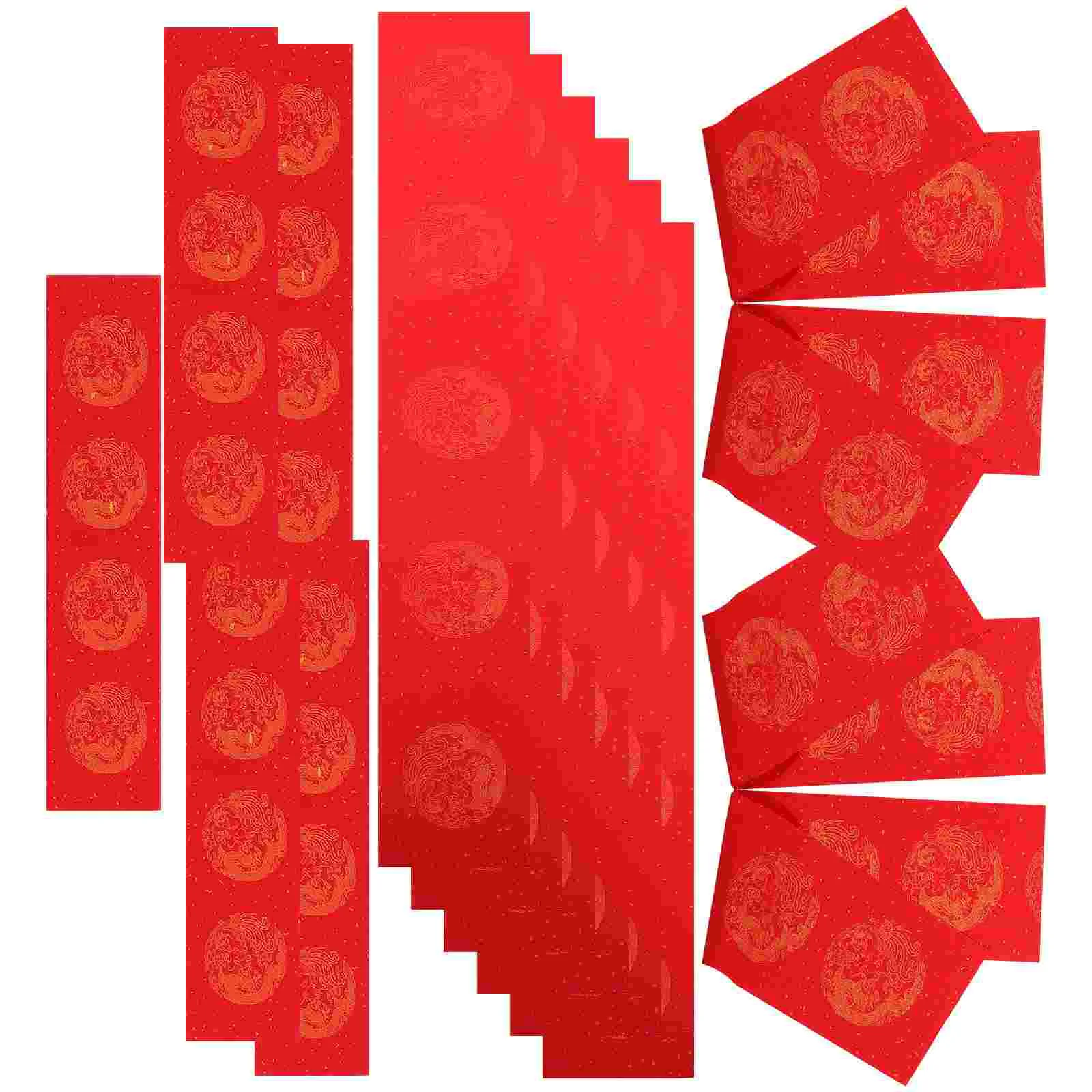 

5 комплектов, бумага для свадебной каллиграфии, пустые китайские новогодние подарки, рисовое красное украшение