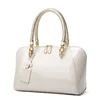 Luxury Designer Handbag Shiny Faux Leather Boston Bag 2025 Fashion Blue Red Black Beige Pink Bags for Women Sac De Luxe Femme