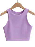 Débardeur Sexy et Slim pour femmes, col rond, sans manches, Double Nylon, bonne qualité, 6 couleurs, mode été 2023 2