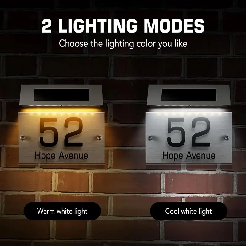 

Practical Solar Address Numbers Signs Solar Address Plaques Sign Mailbox Number Address Plaques House Led Address Number Plate