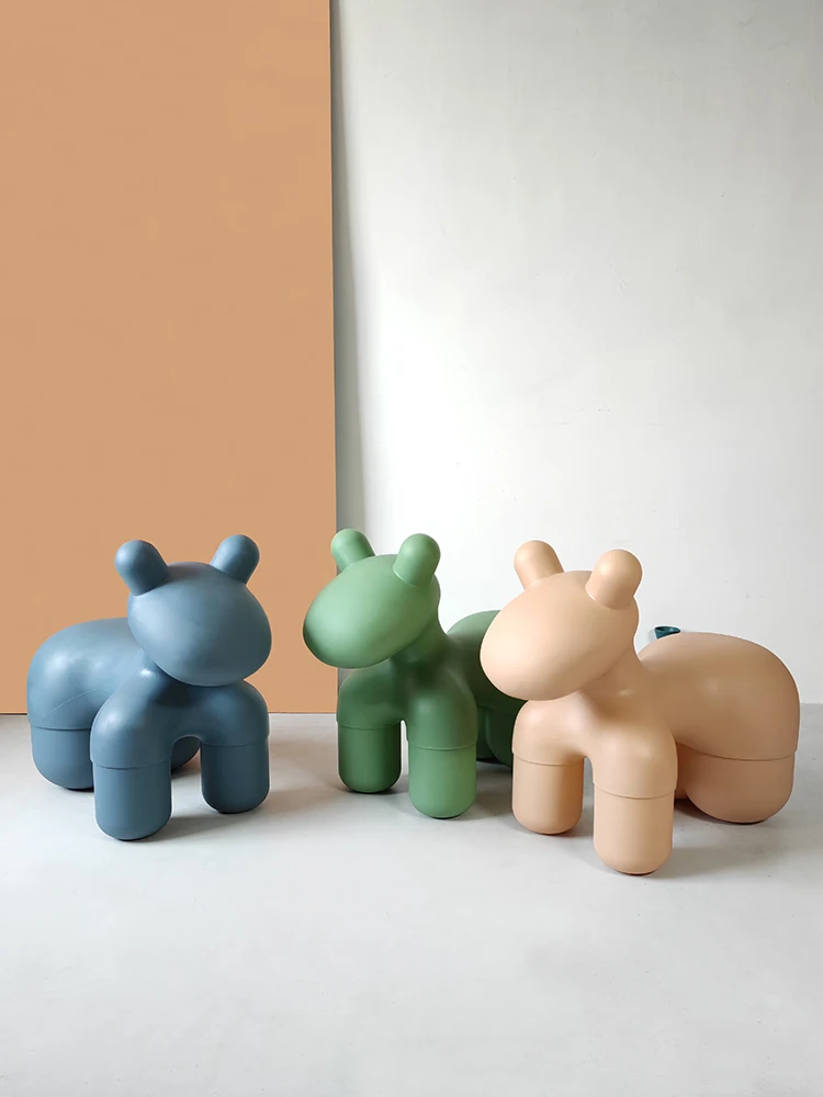 Home Furniture Armchairs Pony Chair Outdoor Children's Low Stool Small Sofa Cartoon Animal Ornaments Living Room Accessories