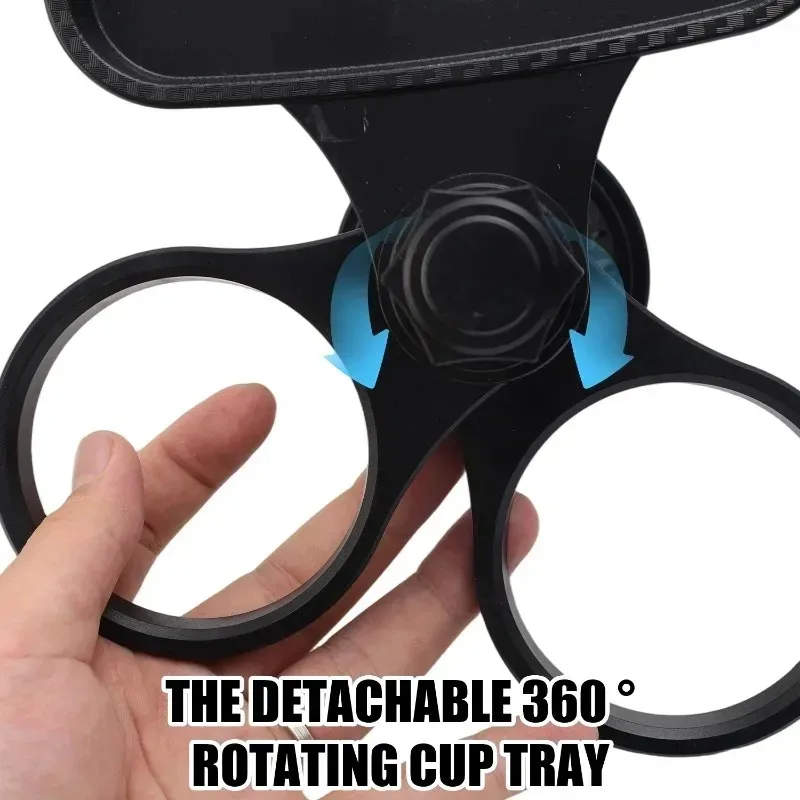 3 in 1 Car Cup Holder Tray Expander Detachable Food Table Tray with Solid Base-Road Trip Essentials Auto Accessories Gadgets