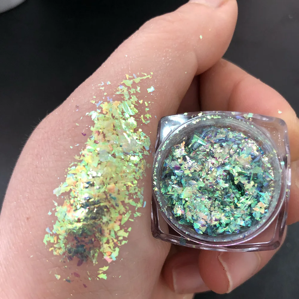 Shiny Mermaid Opal Powder Nail Glitter Aurora Chameleon Yuki Rainbox Nail Sequins Powder Unicorn Mirror Aurora Opal 1 Box nail powder,nail glitter,nail pigment,nail decoration,nail decorations,nail flakes,nail powder set