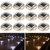 Solar Outdoor Driveway Lights 12 Pack Deck Dock Waterproof Markers Step Garden Patio 2 Color Modes LED Beads Rustproof Aluminum 1
