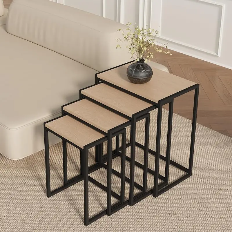 طقم طاولة خدمة القهوة المستديرة مكون من 3 قطع بإطا...