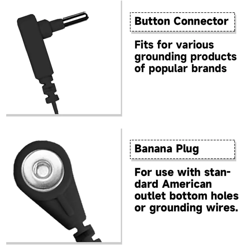 Black Wire 15FT Grounding Cable Earth Connector US Standard Grounding Interface Suitable for Pillowcases Bedding Foot Mats