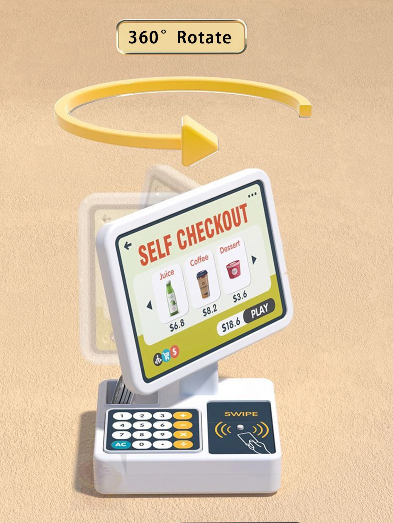 46Pcs Mini Supermarket Cash Register Toy Coffee Machine Cashier With Sound Light 19 46Pcs Mini Supermarket Cash Register Toy Coffee Machine Cashier With Sound Light