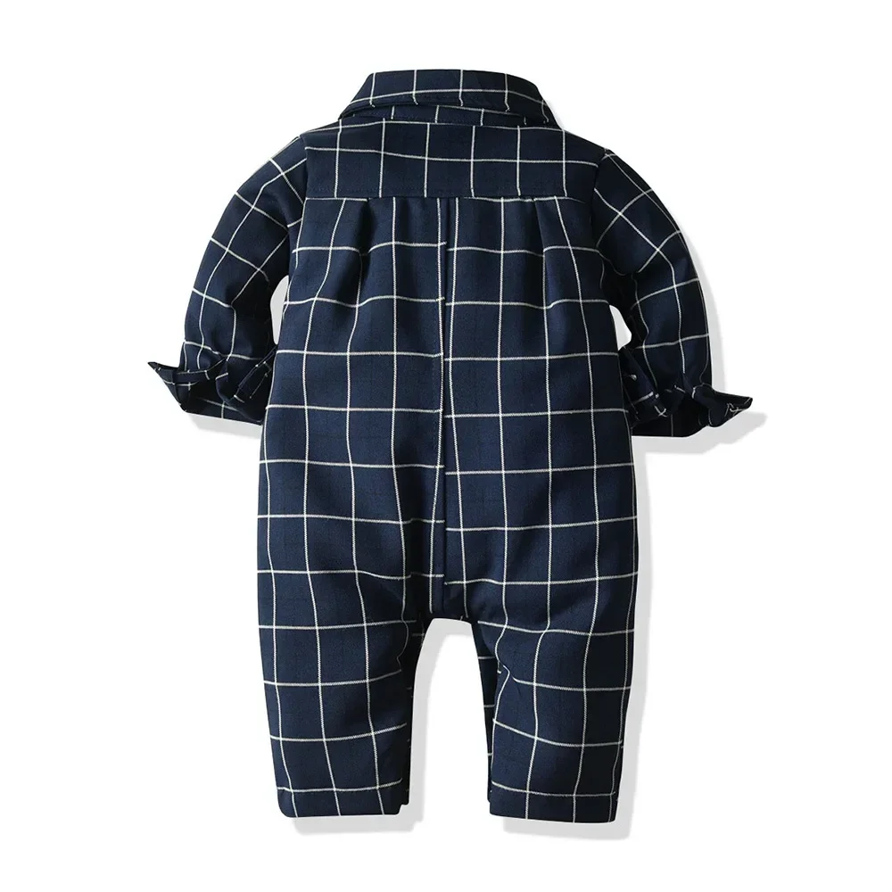 

Baby Boy Romper Shirts Infant Long Sleeve Jumpsuit Kids Formal Gentleman Clothes 0-3Y
