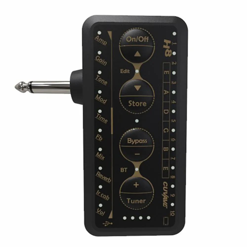 CUVAVE H8 Mini Amplifier Speakers Guitar Plug Amp Pa-1 Headphone Amplifier Acoustic Electric Bass Sound Pedal Board Delay