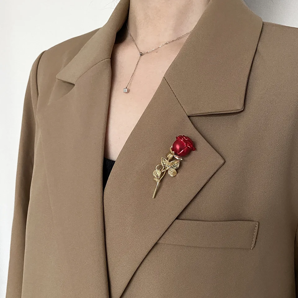 Merdia - Broche Y Alfiler De Flor Elegante Para Mujer, Accesorio Para