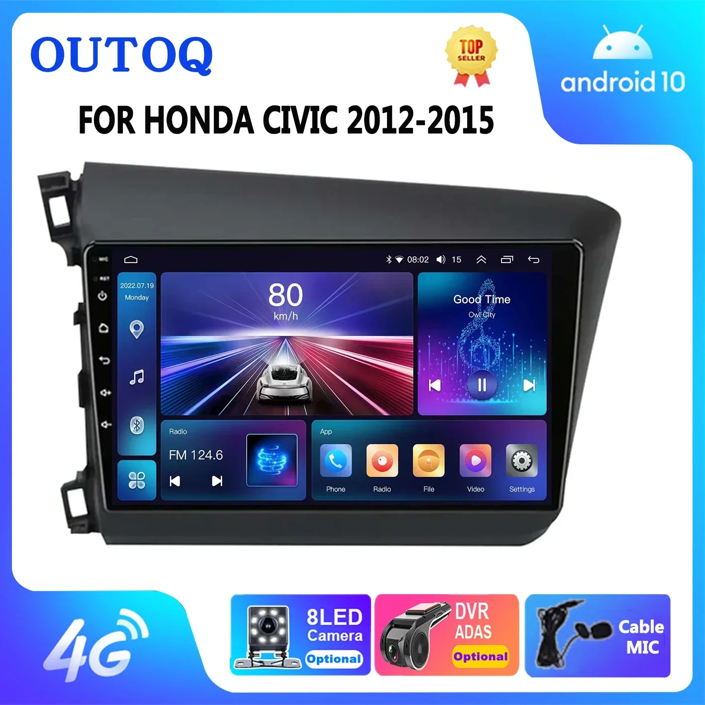 

Android Car Radio Multimedia for Honda Civic 2012 2013 2014 2015 CarPlay Multimedia Video Player DSP GPS Navigation Autoradio BT