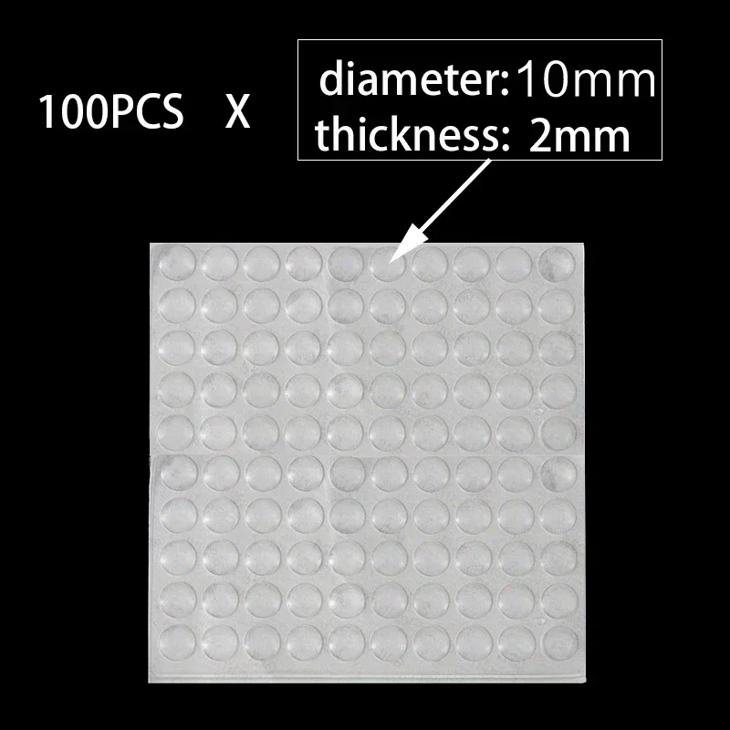 100Pcs Soft Silicone Rubber Anti Slip Bumpers Feet Pads Damper er Cabinet Bumpers Silicone Furniture Pads Drawer Door Pad