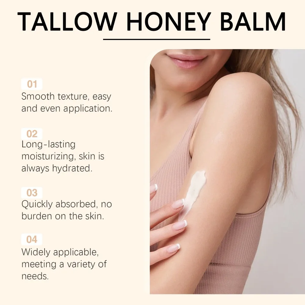 Hydrating Beef Tallow Honey Balm Rejuvenating Improve Rough Tallow Face Moisturizer Non Greasy Face Cream Whole Body Care