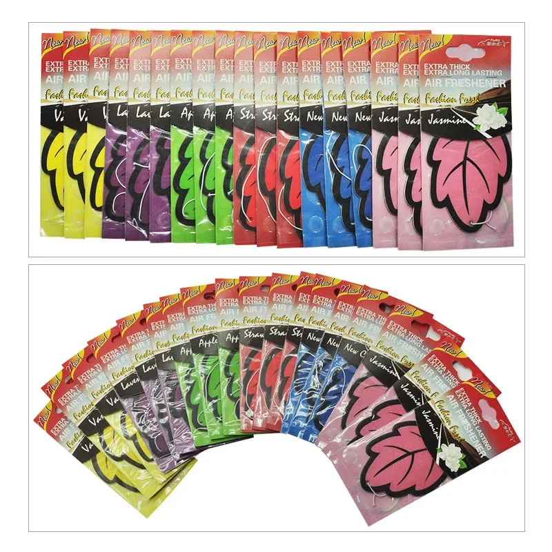 30/15/1Pcs Car Air Freshener Natural ScentedTea Paper Auto Hanging Vanilla Perfume Fragrance Leaf Shape Car Accessories Indoor