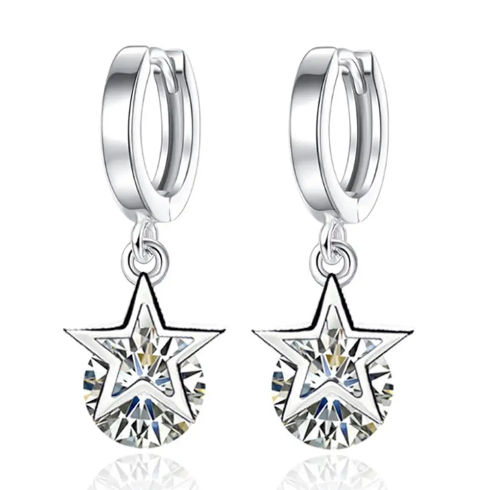 Orecchini a perno a forma di stella, in argento Sterling