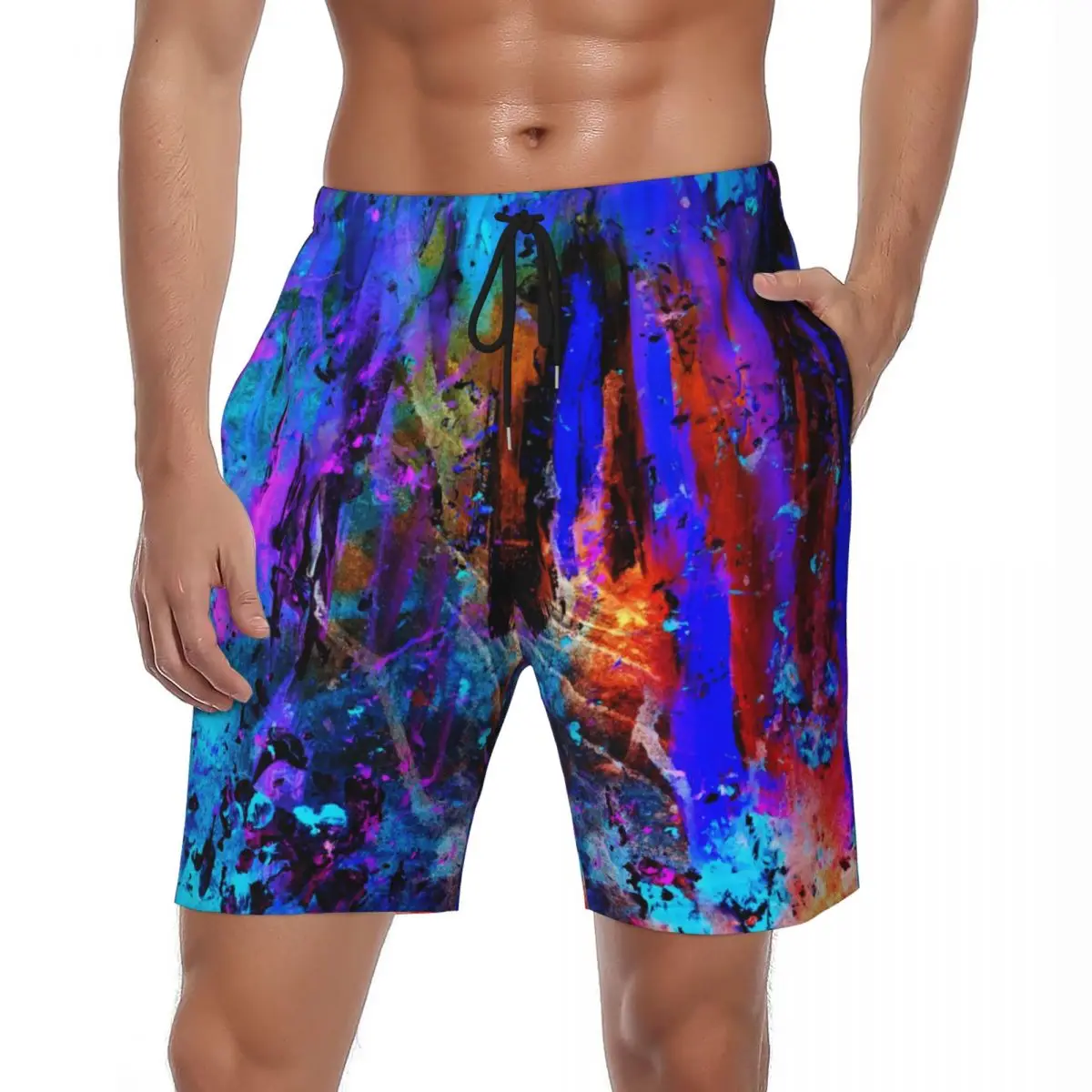 

Шорты мужские пляжные с абстрактным принтом, модные Дышащие Короткие штаны для плавания, с рисунком фотографити, летние