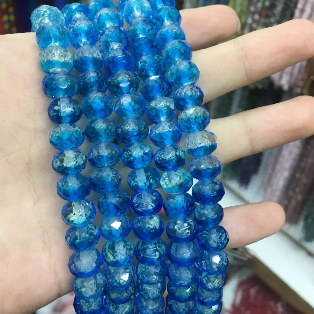 Double Color Glass Faceted Waist Bead Cute Lampwork Glass Loose Beads For Jewelry Making DIY Bracelet Necklace Accessroeis