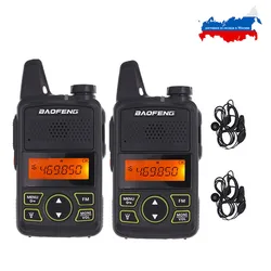 BAOFENG – MINI talkie walkie T1 BF T1 UHF 400 470mhz, Radio amateur FM CB Portable 20ch, émetteur récepteur Portable, 2 pièces/lot 