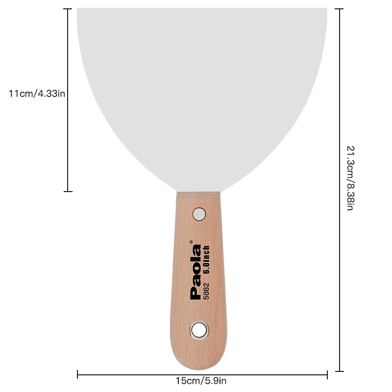 Wooden handle putty knife 6 inches,putty knife scraper,drywall spatula