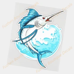 Fuzhen – décalcomanies en vinyle, accessoires extérieurs, dessin animé Marlin Art Fish, décoration de corps d'occlusion, autocollants de voiture 