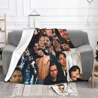 Sebastian Stan Collage Anime Blanket Fleece Textile Decor Breathable Lightweight Throw Blankets for Home Bedroom Quilt 2