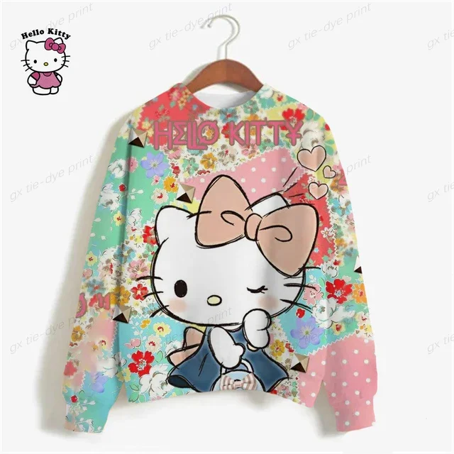 thumbnail image 1 of Sudadera con capucha holgada de manga larga con estampado de Hello Kitty para mujer, jersey de otoño 2023, ropa de calle Y2k, 1 of 5