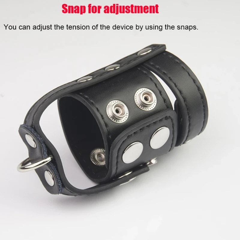 Sex Toys Cock Ring Chastity Cage PU Leather Ball Stretcher Harness Scrotum Sack Chastity Devices Penis Ring for Adults