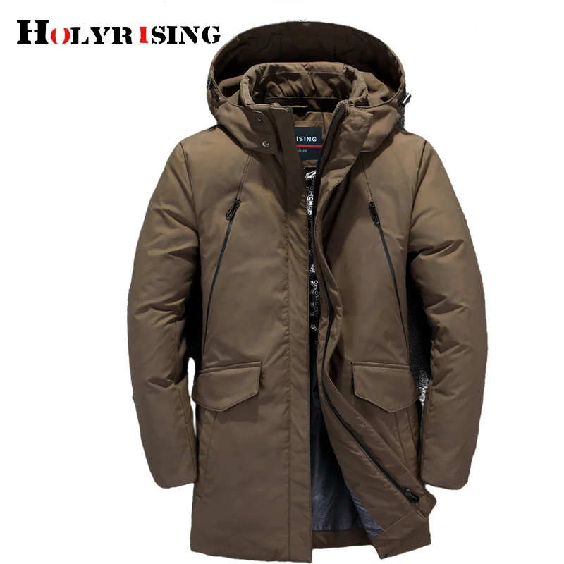 

men down jackets long thicken doudoune homme solid hooded hat detached male overcoat -30 degrees warm father chaquetas 5xl 19869