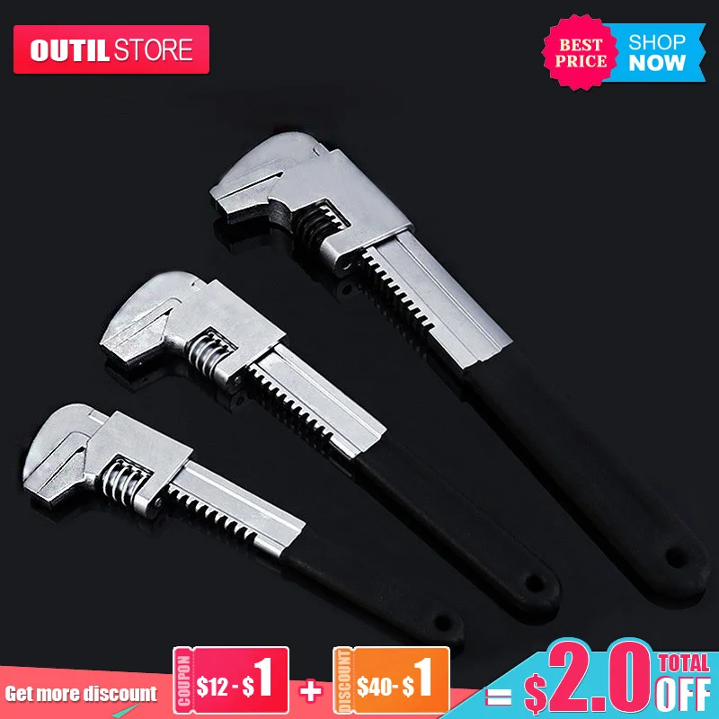 Llave inglesa biónica multifunción estilo F, herramienta de mano mágica de gran apertura, recto, ajustable, Universal|Llave| - AliExpress