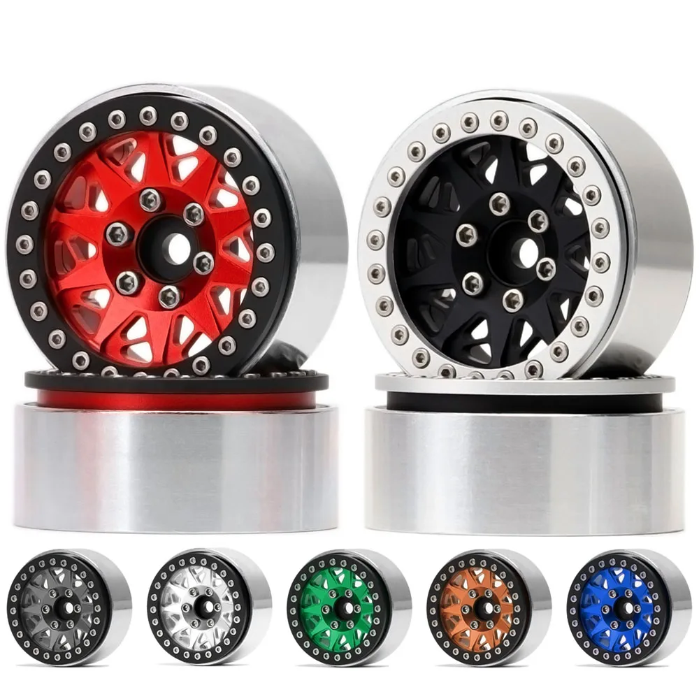 

4Pcs Aluminum 1.9" Beadlock Wheel Rim Hub For RC 1/10 Rock Crawler Car Crawler Axial SCX10 II Traxxas TRX-4 Tamiya CC01 TF2