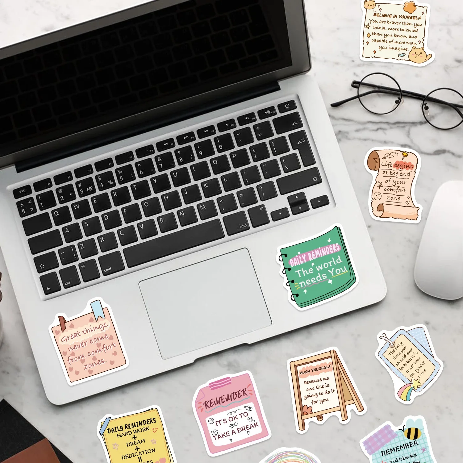 10/50/100PCS 동기 부여 문구 스티커 영감을 주는 인용구 데칼 DIY 어린이 자전거 전화기 냉장고 헬멧 노트북 자동차 스티커