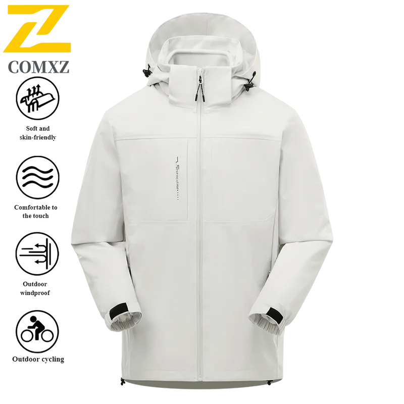 Winter 3-in-1 Couple Windbreaker Jacket Waterproof Windproof Thermal Fleece-Lined Outdoor Hiking Camping Fishing Breathable Coat