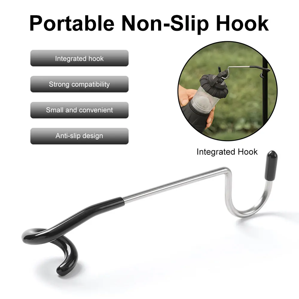 LightStandHolderHooksStainlessSteelPortableTentPoleLampHanger