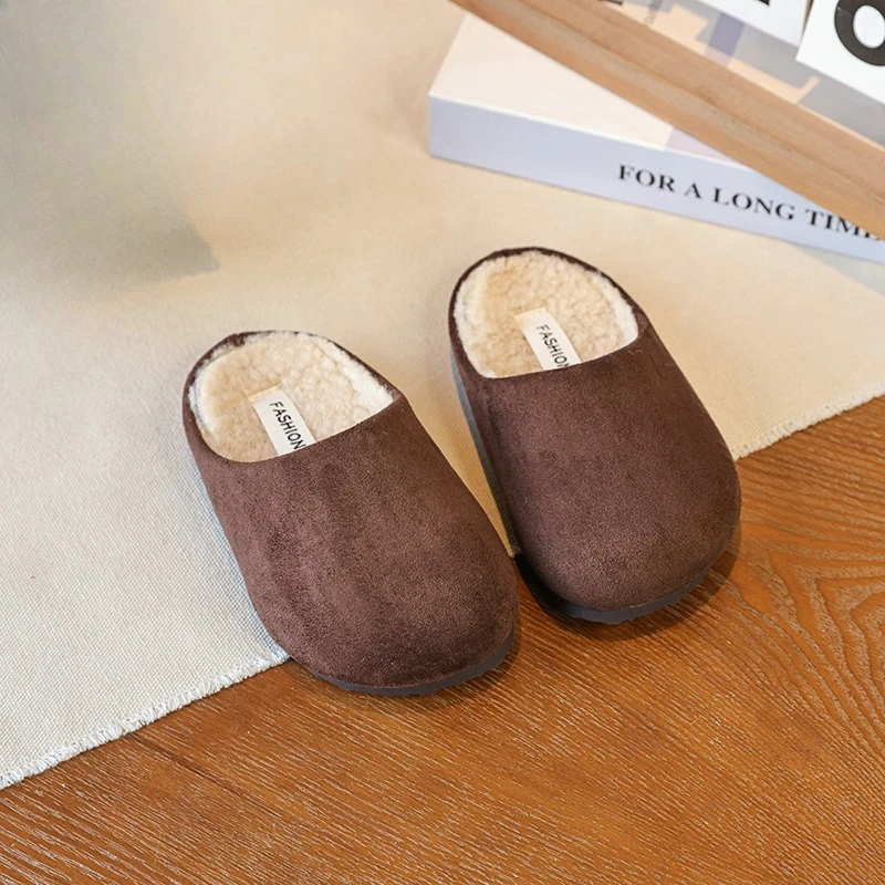 Cotton Kids Slippers Leopard Winter Shoes