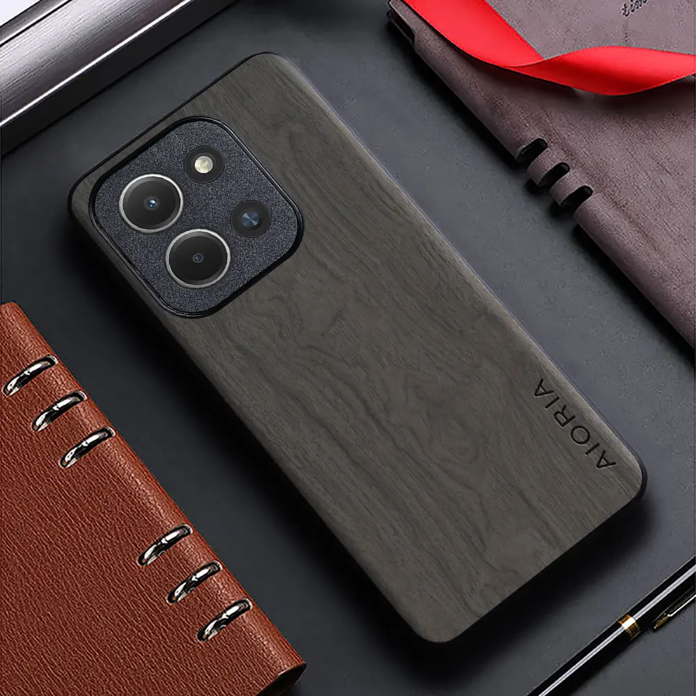 Premium Bamboo Wood Pattern Leather Case - Stylish Eco-Friendly Back Cover
