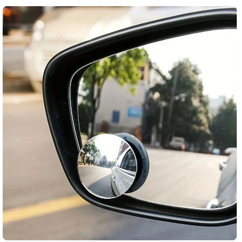 Car Rearview Mirror Small round Mirror No Frame HD Auxiliary Wide-angle Convex 360&deg; Adjustable Reverse