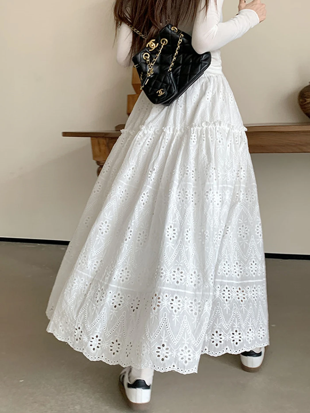 2024 New Spring Autumn Women High Waist Slim Long Skirt High