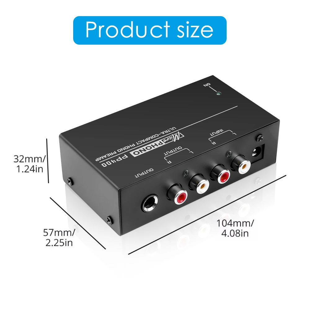 PP400 Ultra-Compact Phono Preamp Preamplifier Home Mini Audio Amplifier with RCA