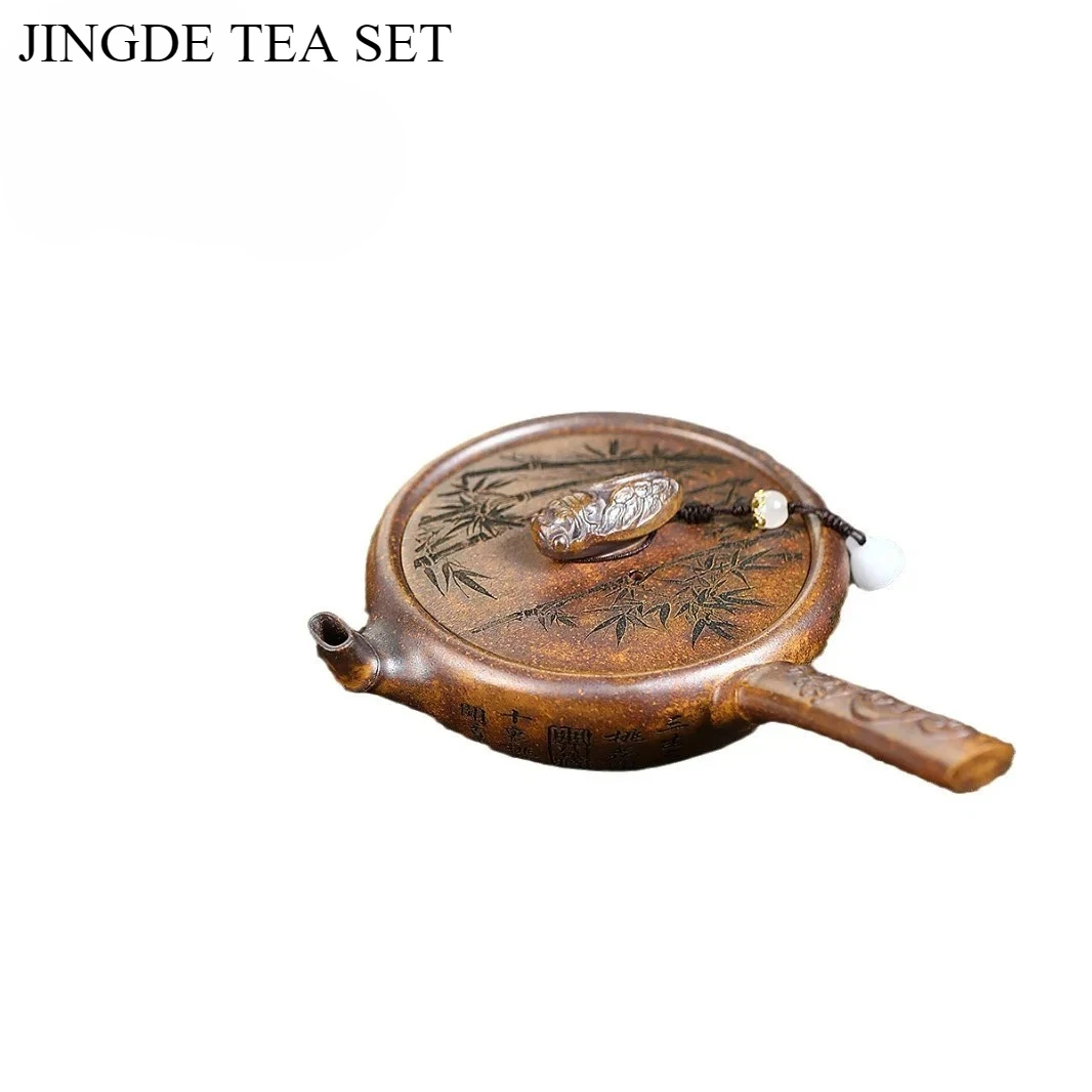 High-end Yixing Handmade Purple Clay Teapot, Raw Ore, Dragon Bone, Gold Sand, Tang Yu Tea Pot, Kung Fu Tea Set 180ml