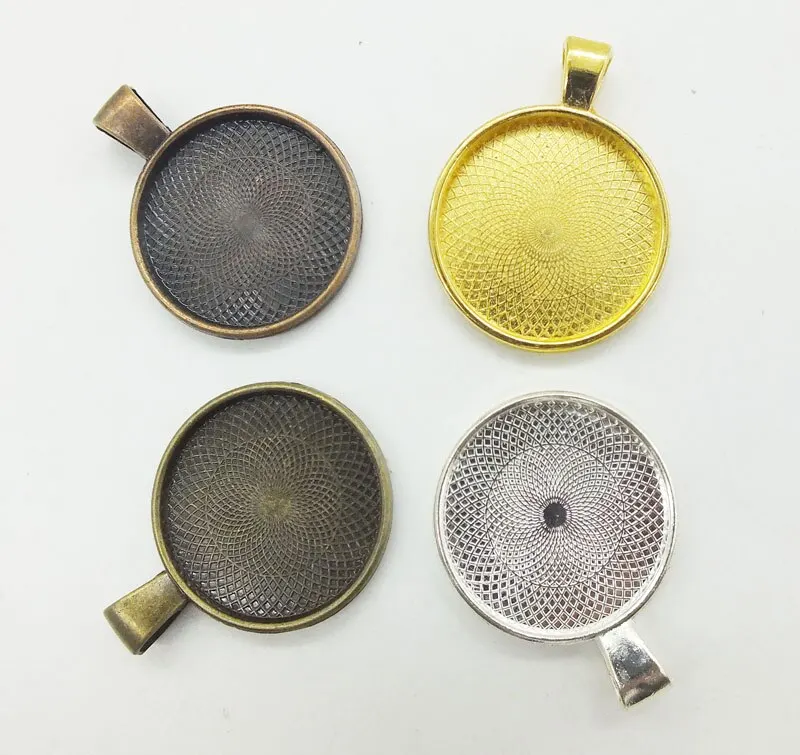 

50PCS 25mm Circle Pendant Tray base+80cm Ball Chain Jewelry Necklace