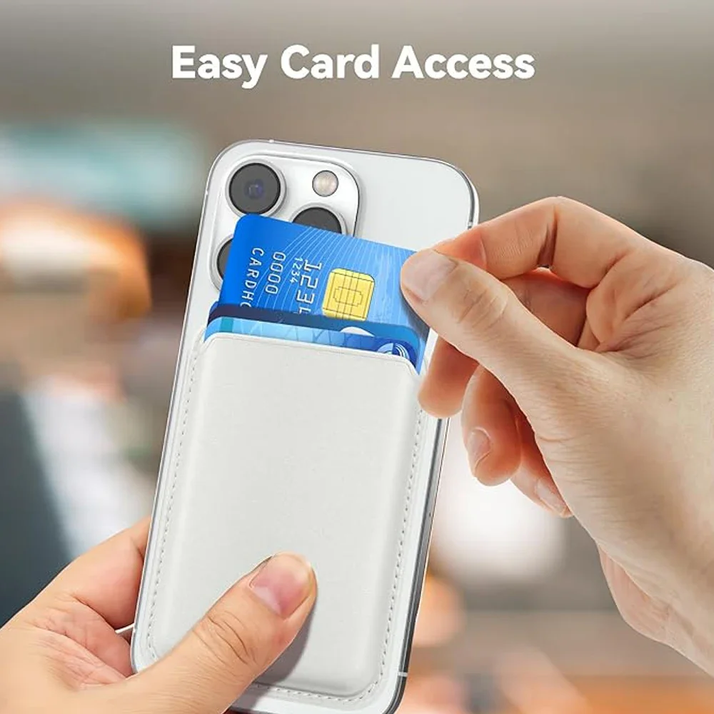 Leather MagSafe Wallet with Strong Magnetic Closure and RFID Blocking Technology