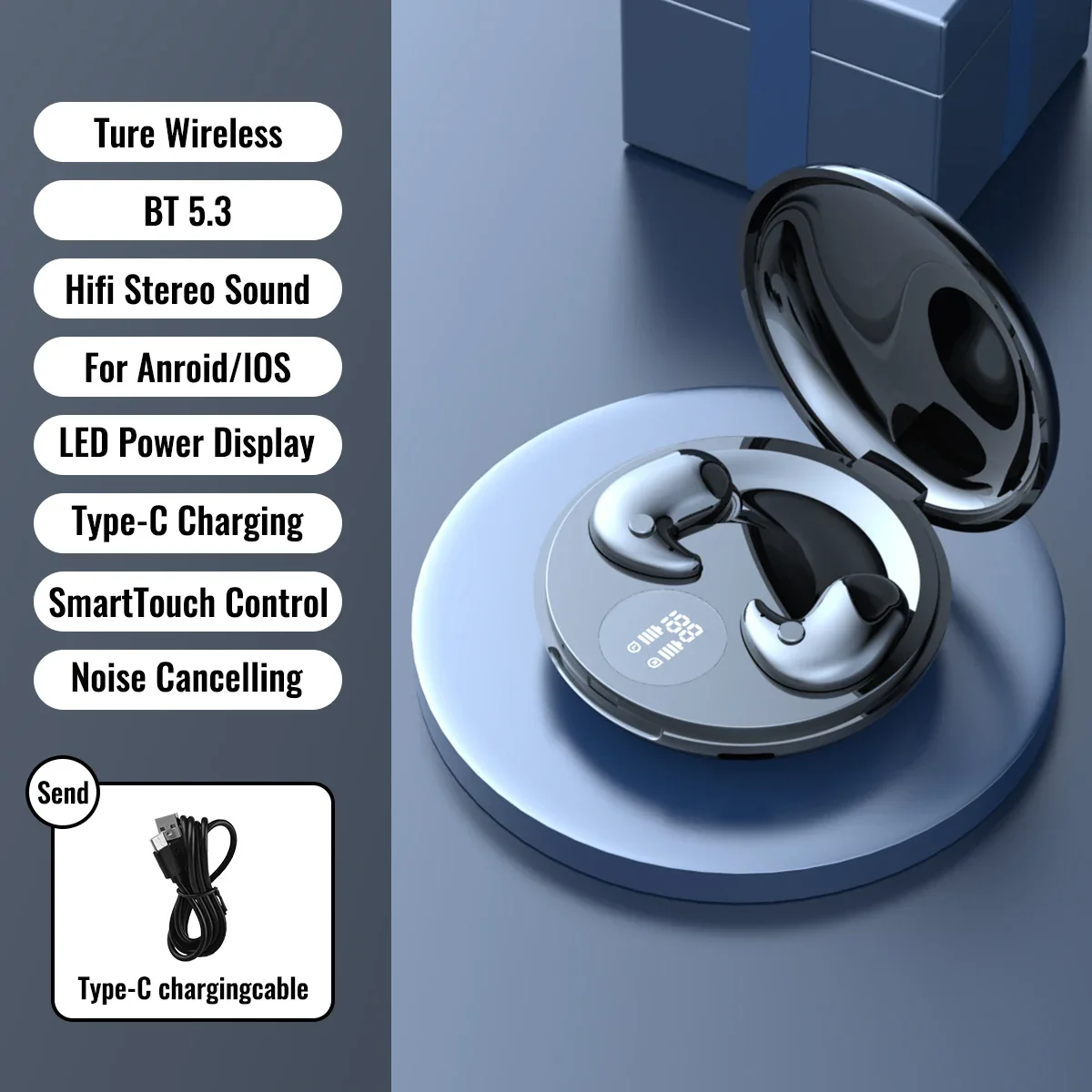 Invisible Sleep Earbuds - Bluetooth 5.3 Wireless In-Ear Headphones with HiFi Stereo and Noise Reduction