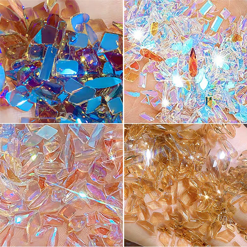 Crystal White Nail Rhinestone AB Charms Luxury Nail Art Flatback Gems for 3D Nail Decorations Glitter Manicure Nail Decal 5